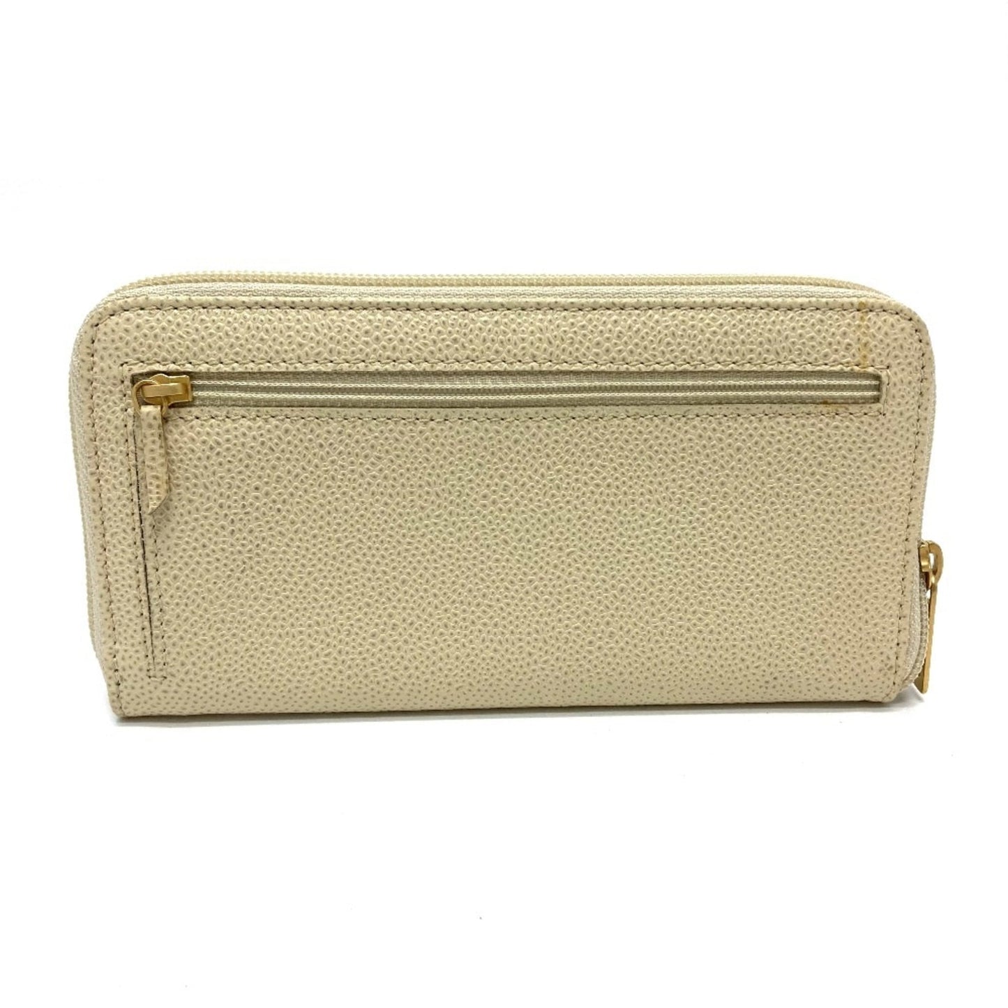 Chanel Beige Leather Long Wallet (Bi-Fold) ()