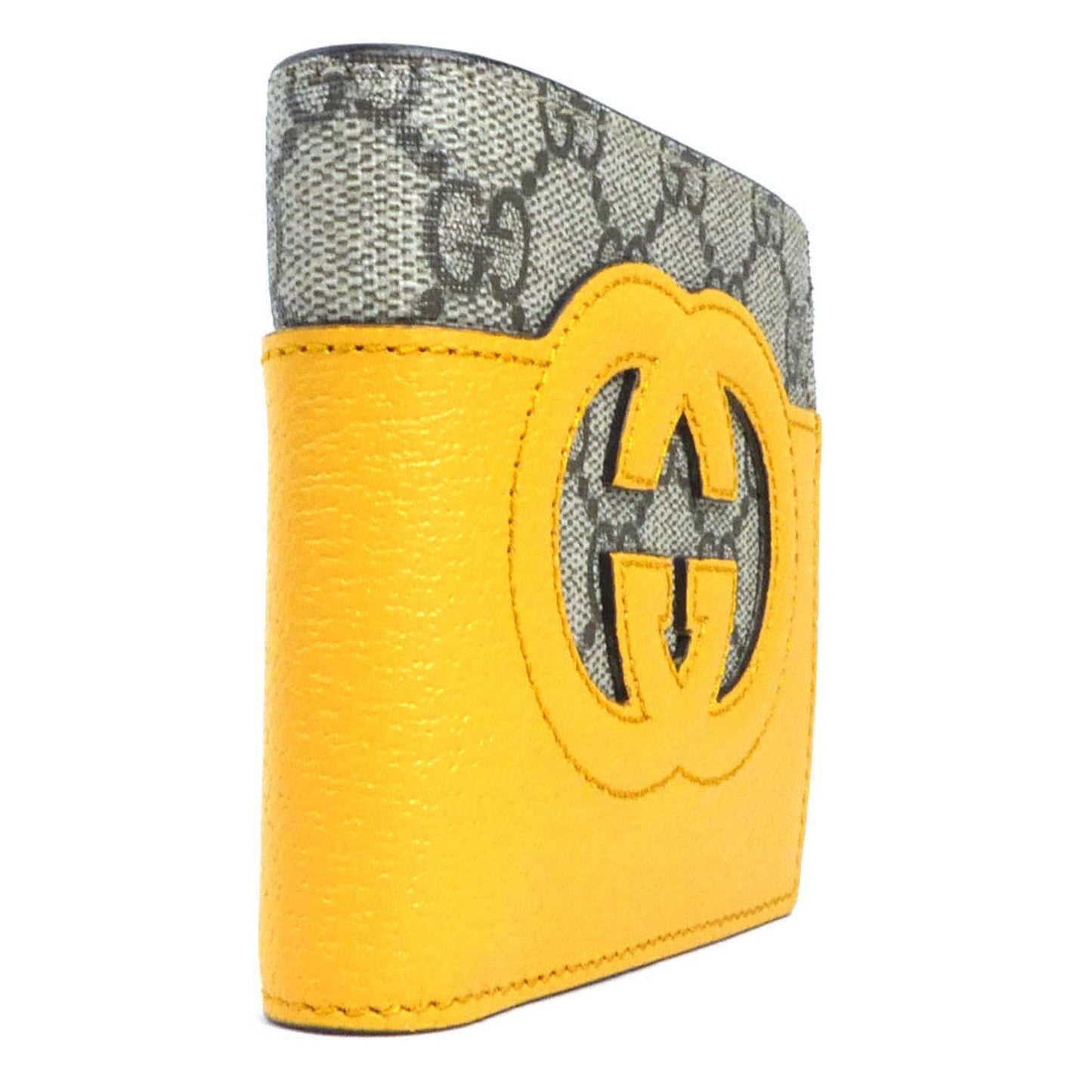 Gucci Brown Yellow Leather Gg Supreme Wallet (Bi-Fold) ()