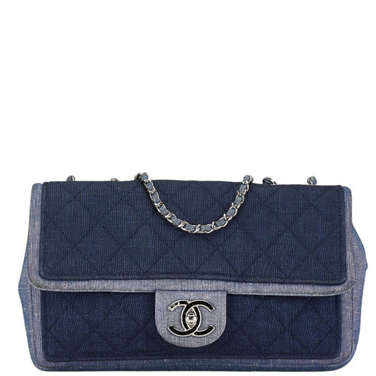 Chanel Blue Navy Denim Shoulder Bag ()