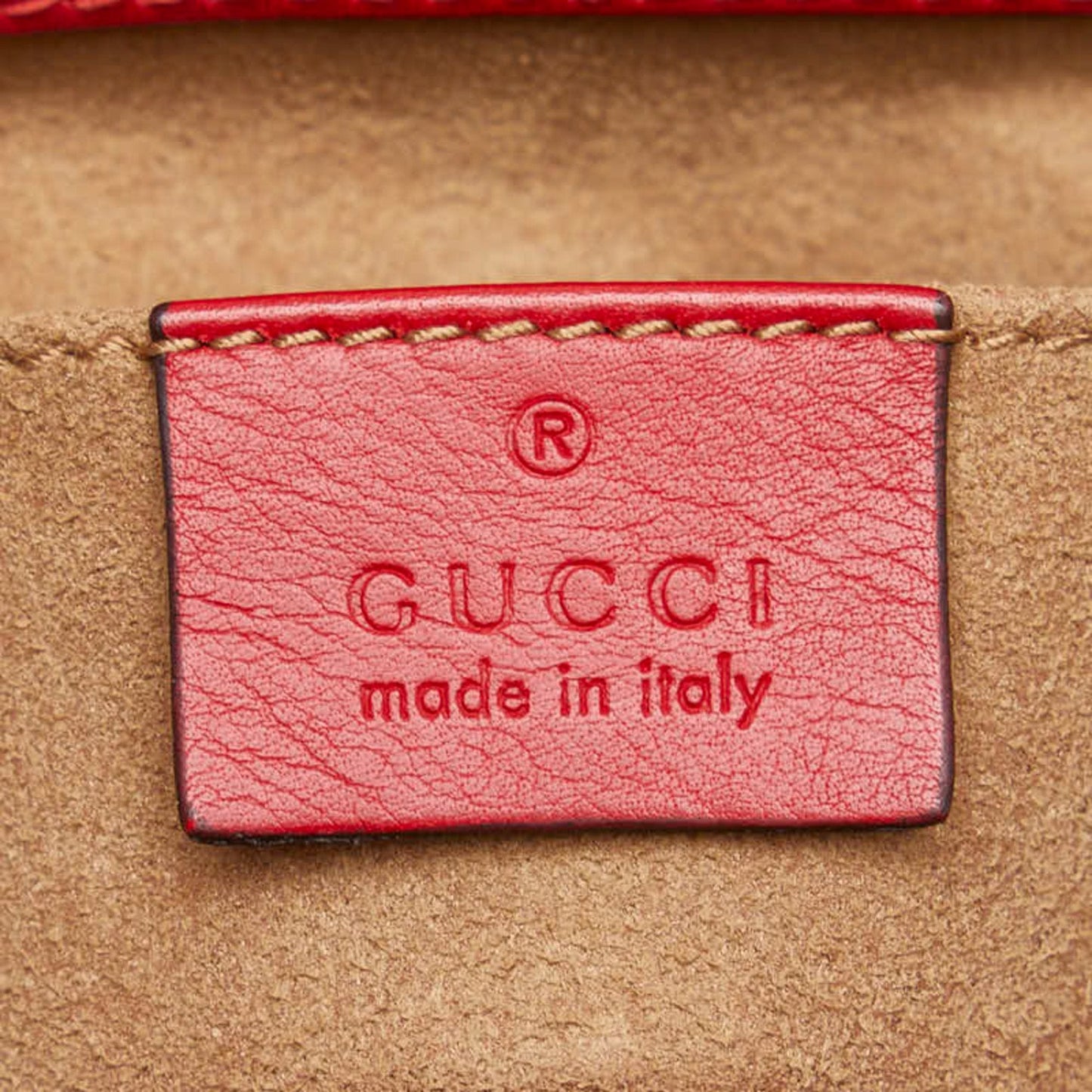 Gucci Beige Red Color Pvc Leather Shoulder Bag ()