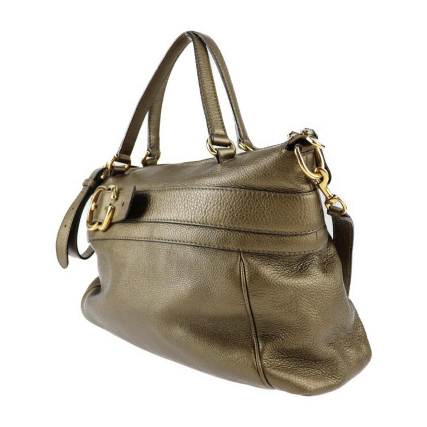 Gucci Bronze Leather Handbag Shoulder Bag Tote Bag ()