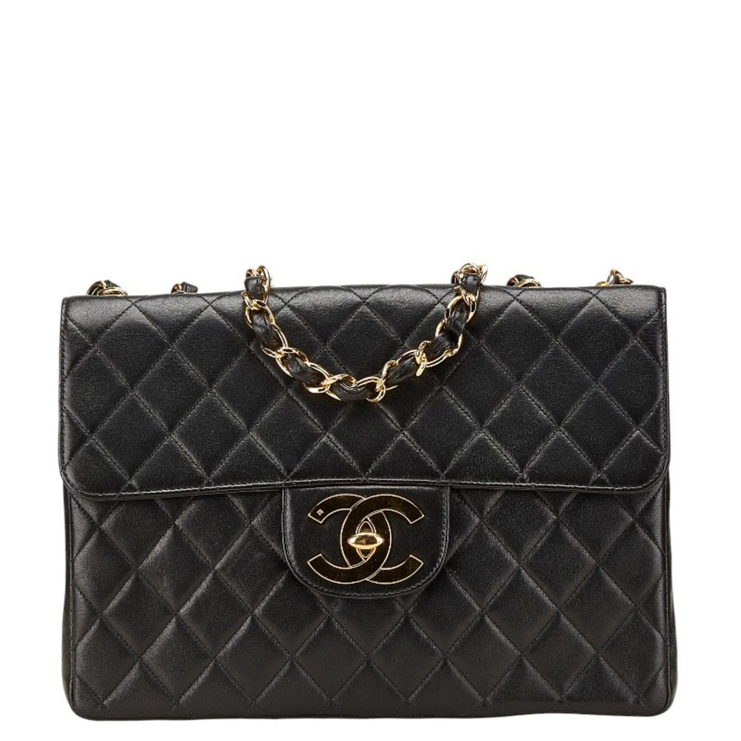 Chanel Black Leather Handbag Shoulder Bag ()