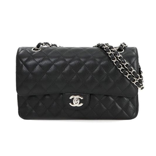 Chanel Black Grained Calfskin Shoulder Bag ()