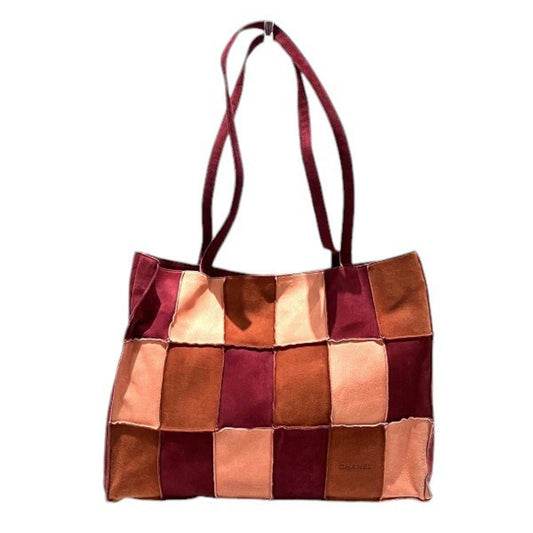 Chanel Bordeaux Suede Shoulder Bag Tote Bag ()