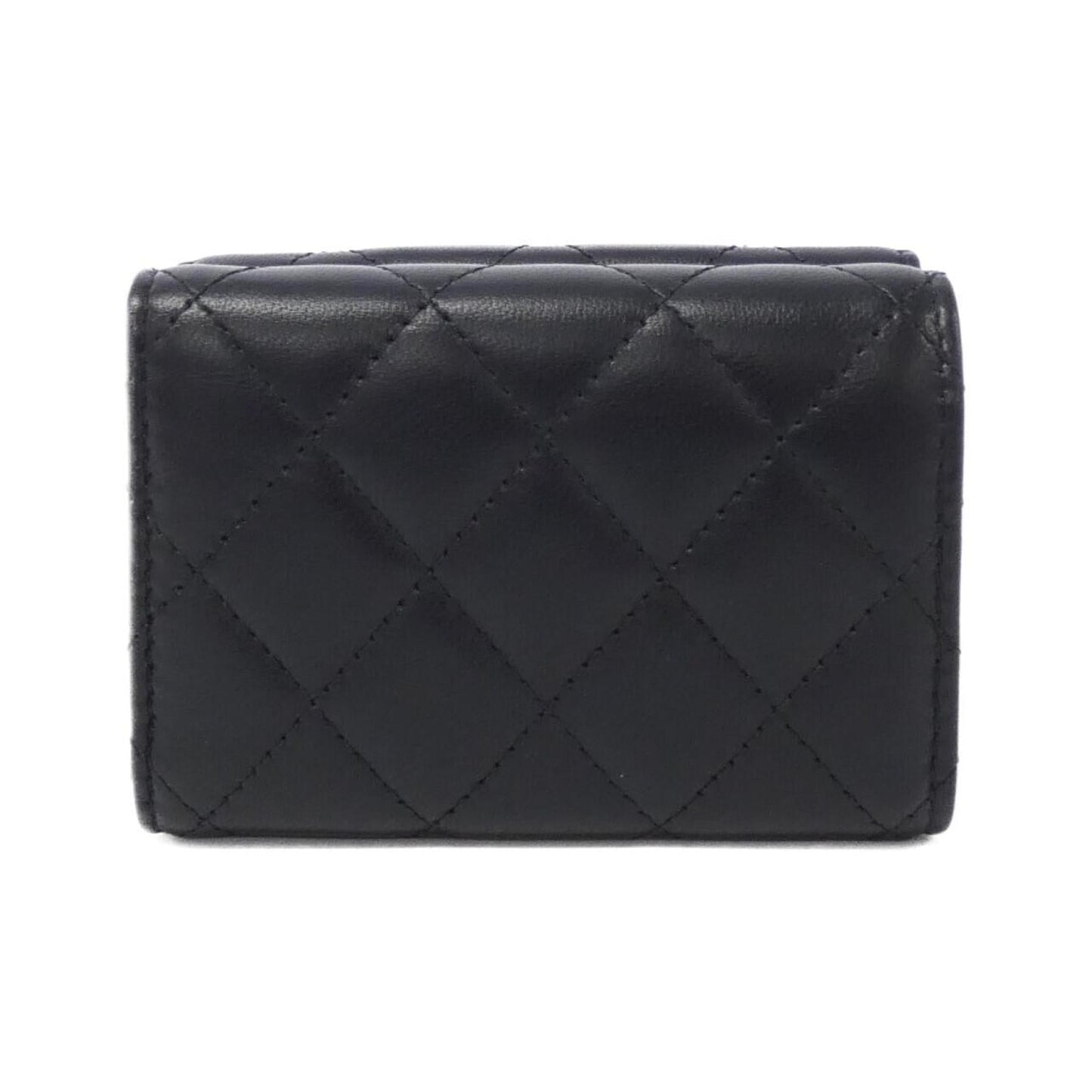 Chanel Black Bordeaux Leather Wallet (Bi-Fold) ()
