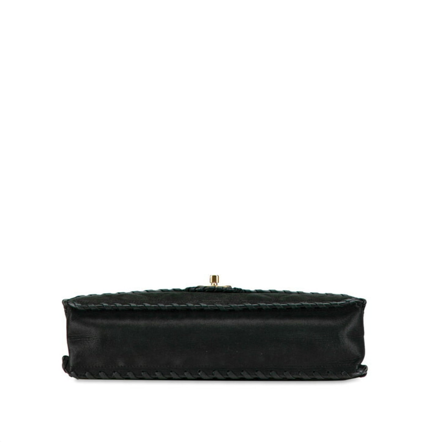 Chanel Black Suede Leather Pochette Pouch Shoulder Bag ()