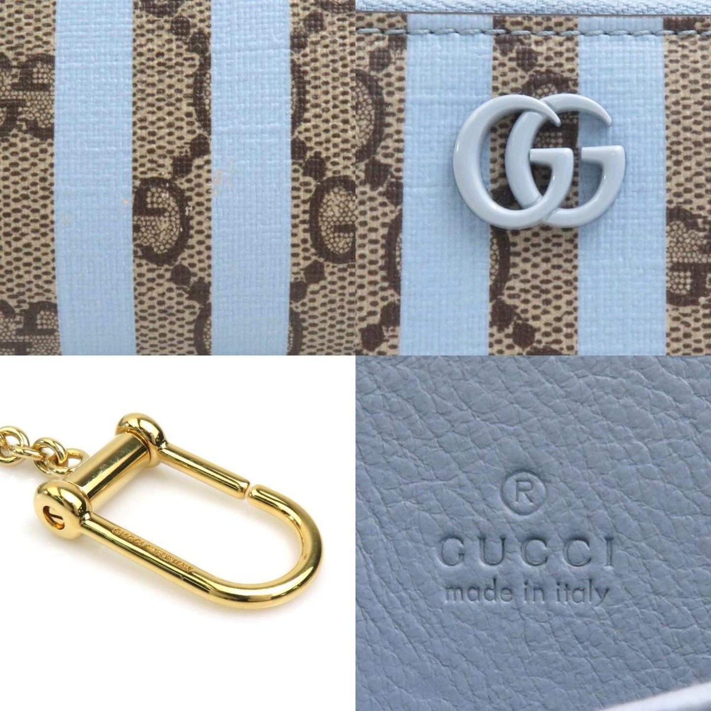 Gucci Blue Brown Gg Supreme Canvas Coin Purse/Coin Case ()