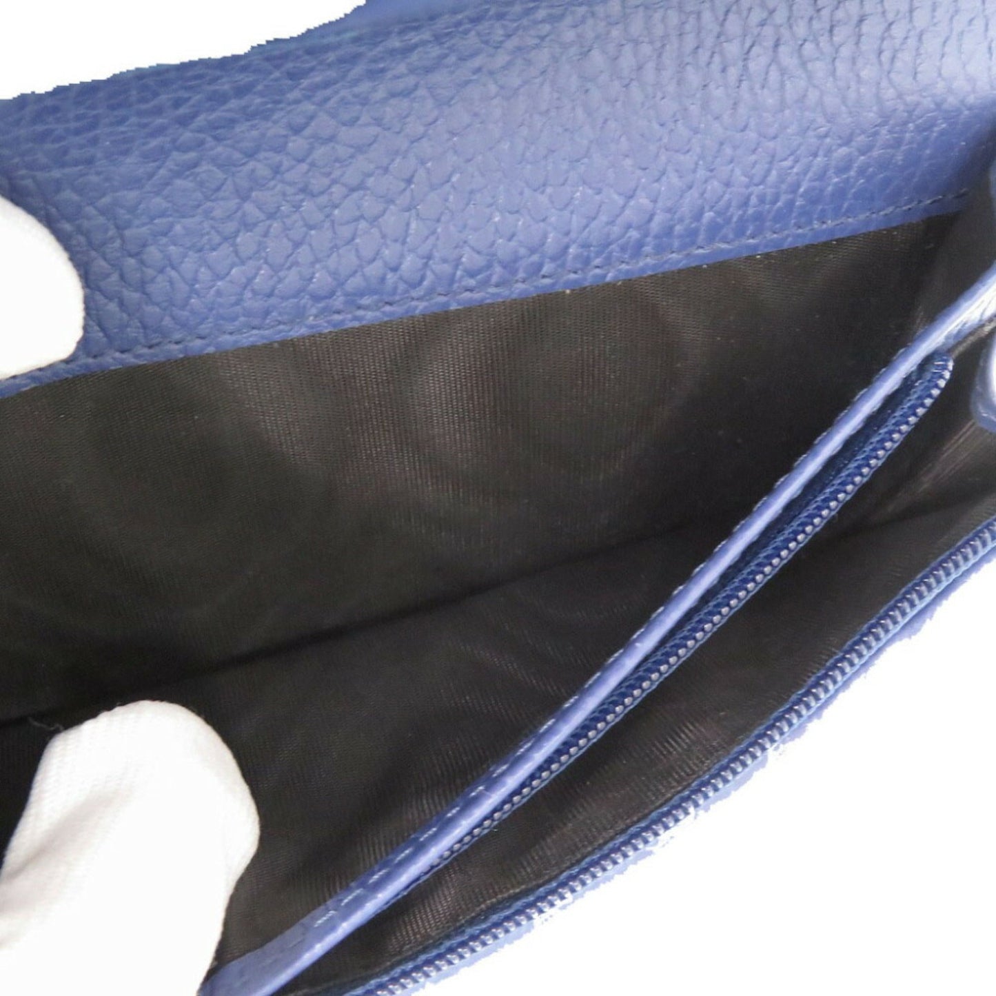 Gucci Black Blue Leather Long Wallet (Bi-Fold) ()