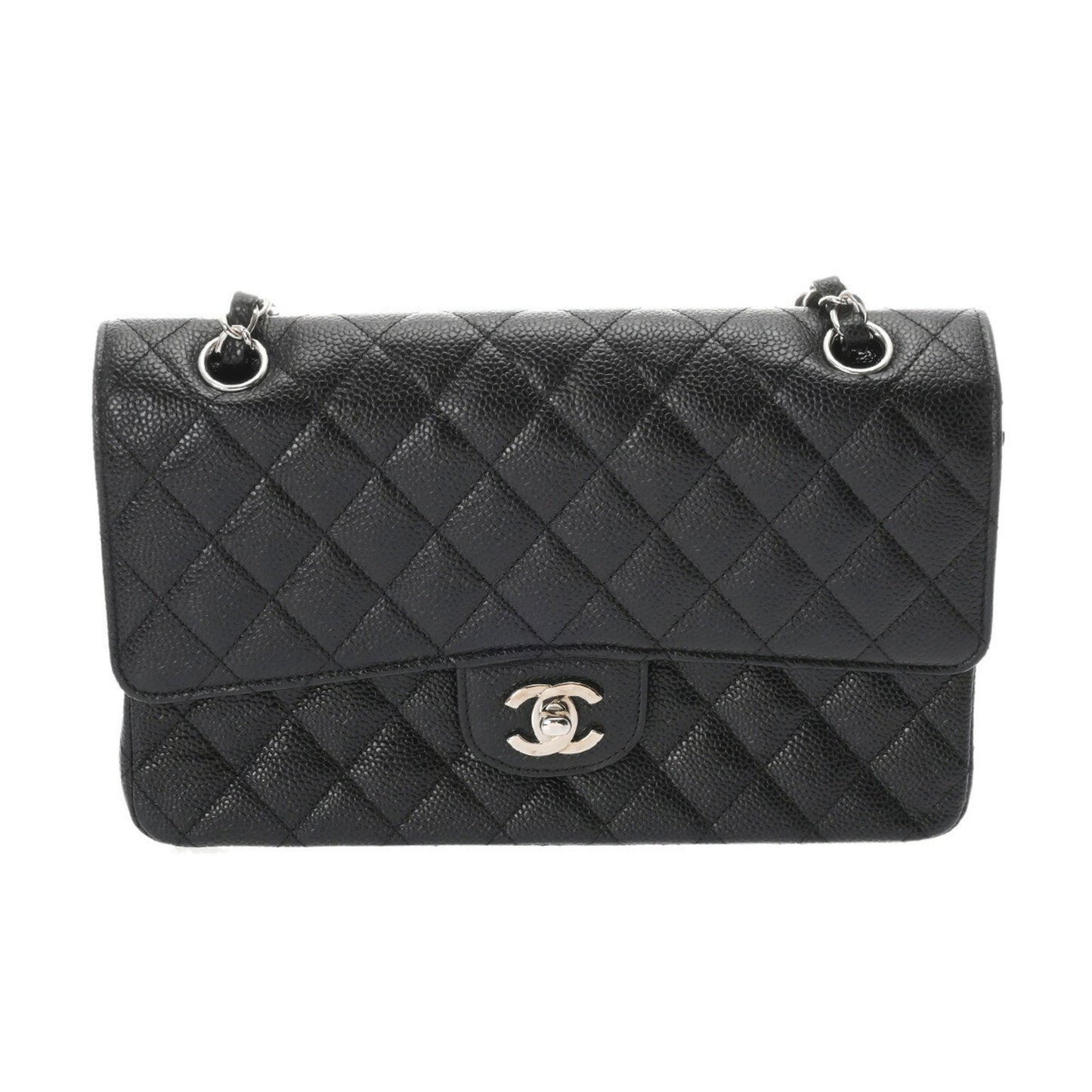 Chanel Black Leather Handbag Shoulder Bag ()