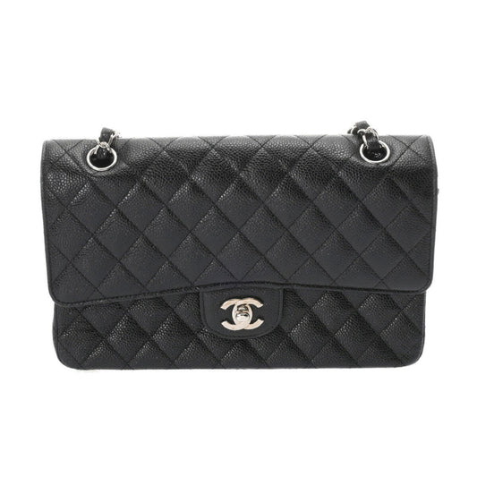 Chanel Black Leather Handbag Shoulder Bag ()