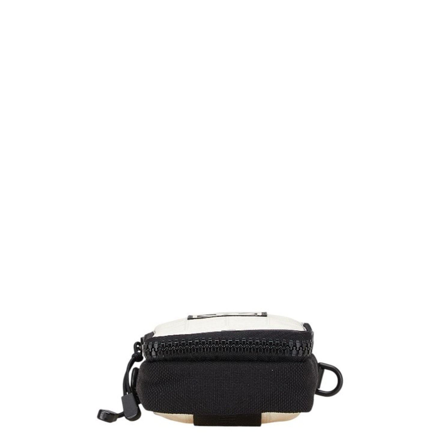 Chanel Beige Black Nylon Pochette Shoulder Bag ()