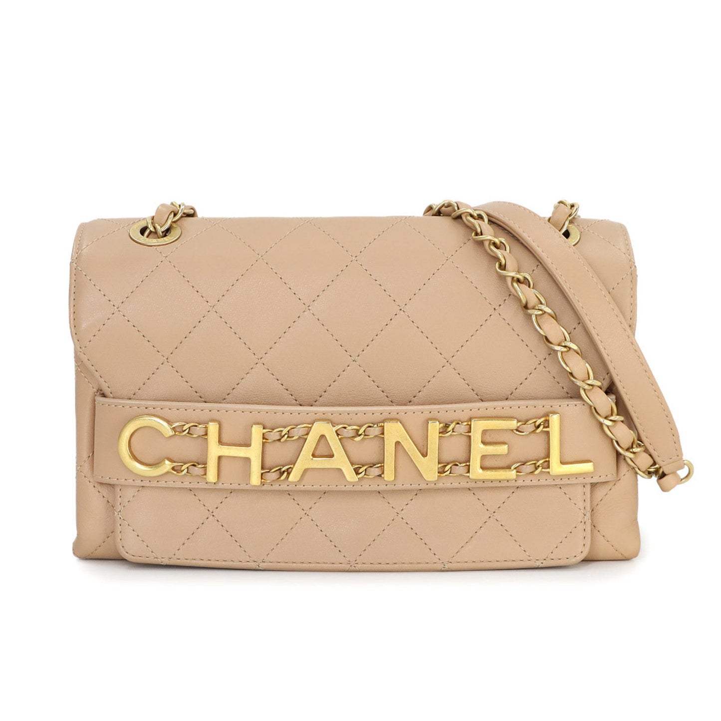Chanel Beige Leather Shoulder Bag ()