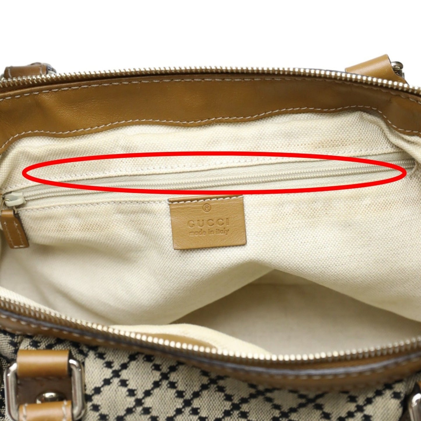 Gucci Beige Brown Canvas Shoulder Bag Tote Bag ()