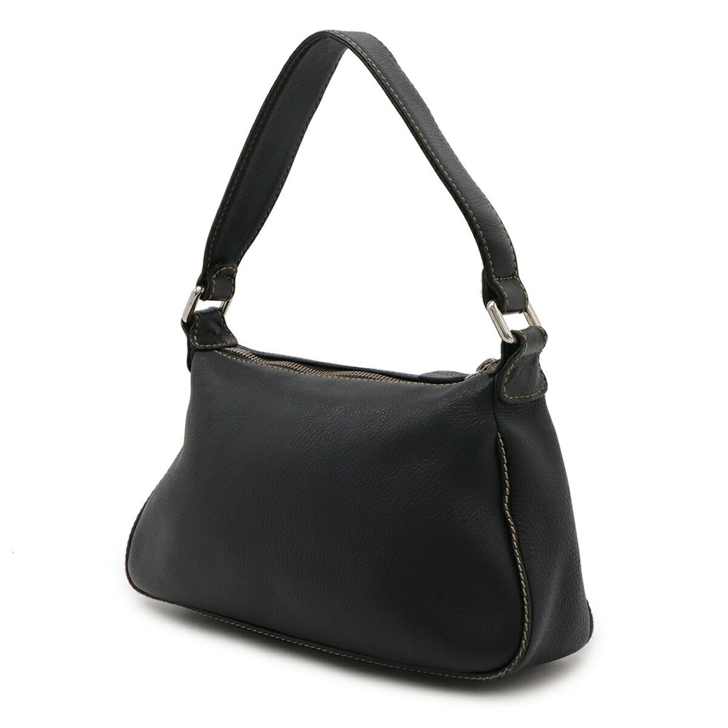 Chanel Black Leather Handbag Shoulder Bag ()