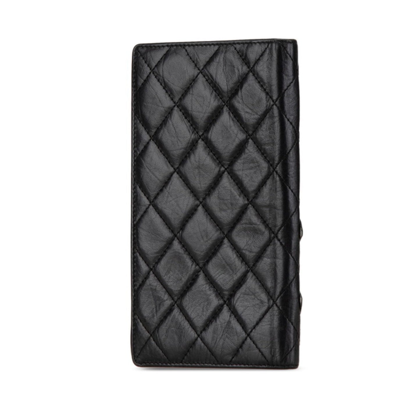 Chanel Black Leather Long Wallet (Bi-Fold) ()