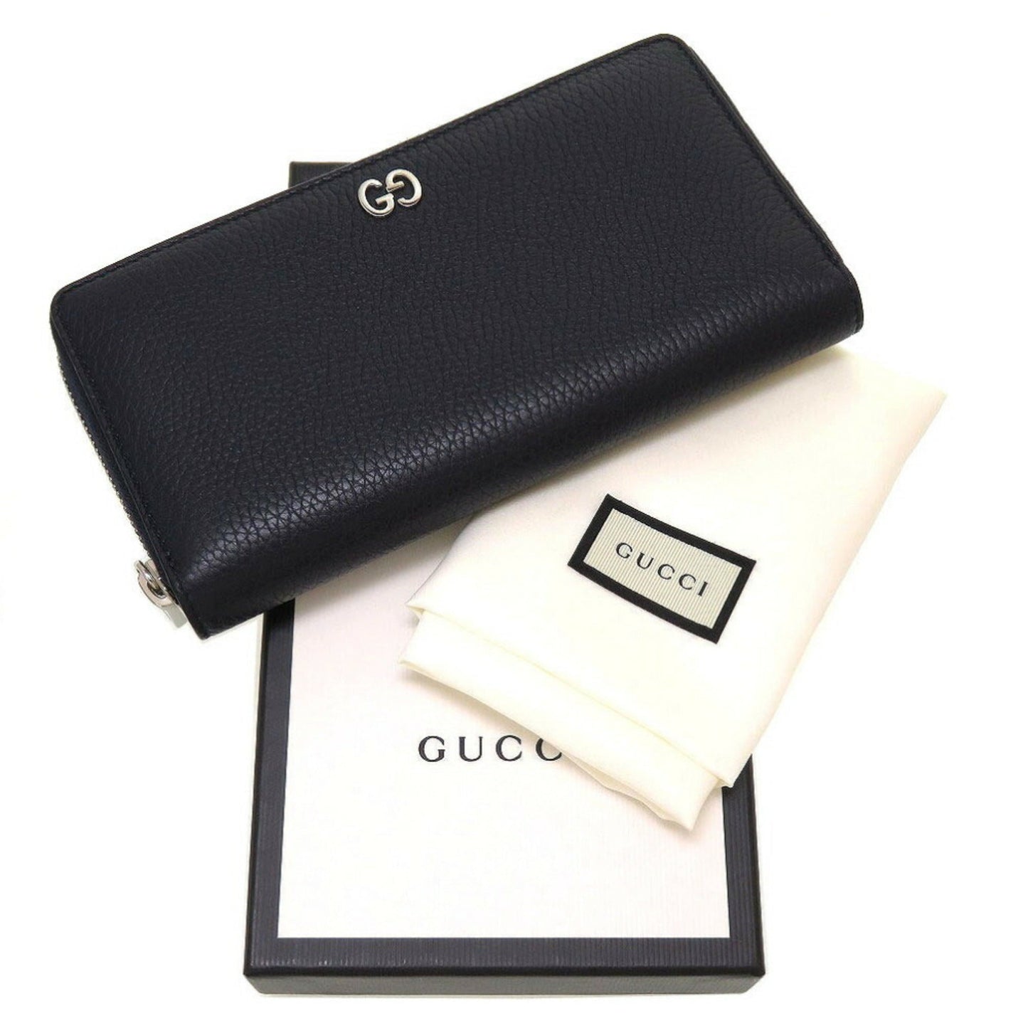 Gucci Navy Leather Long Wallet (Bi-Fold) ()