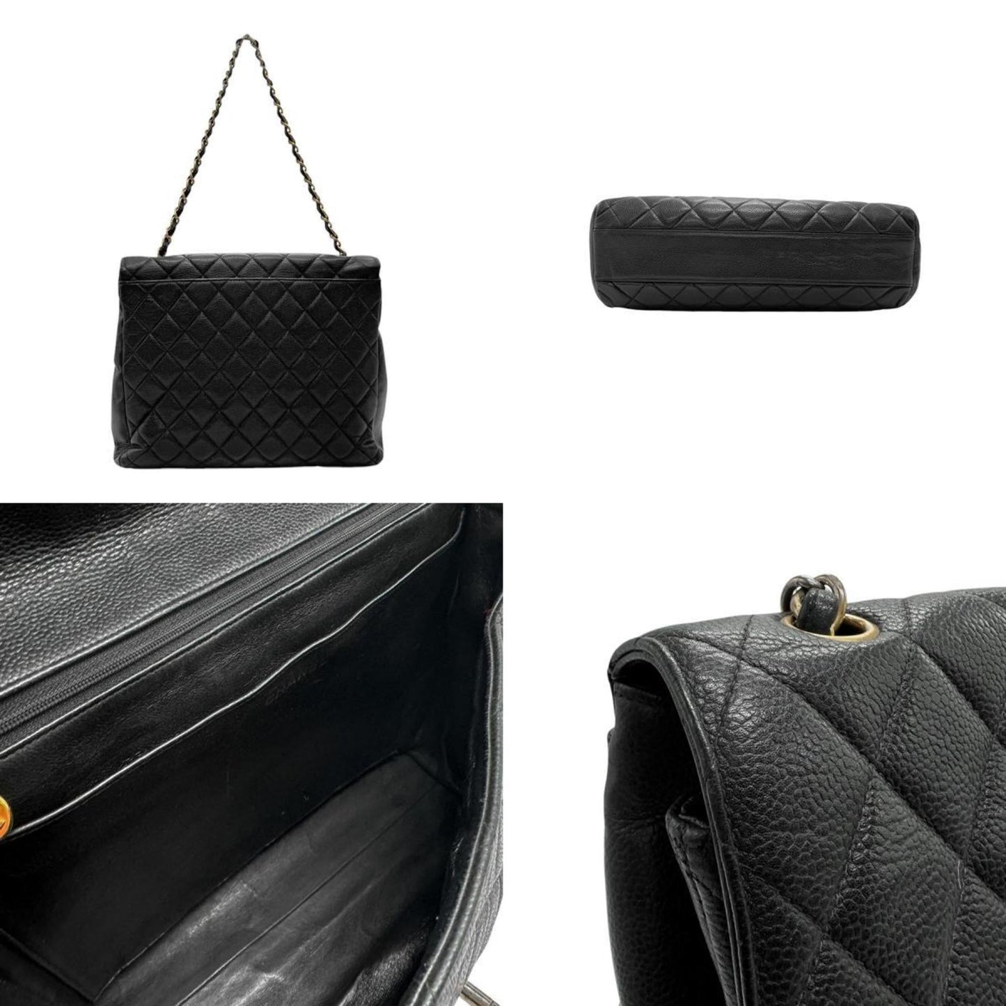 Chanel Black Caviar Leather Shoulder Bag ()