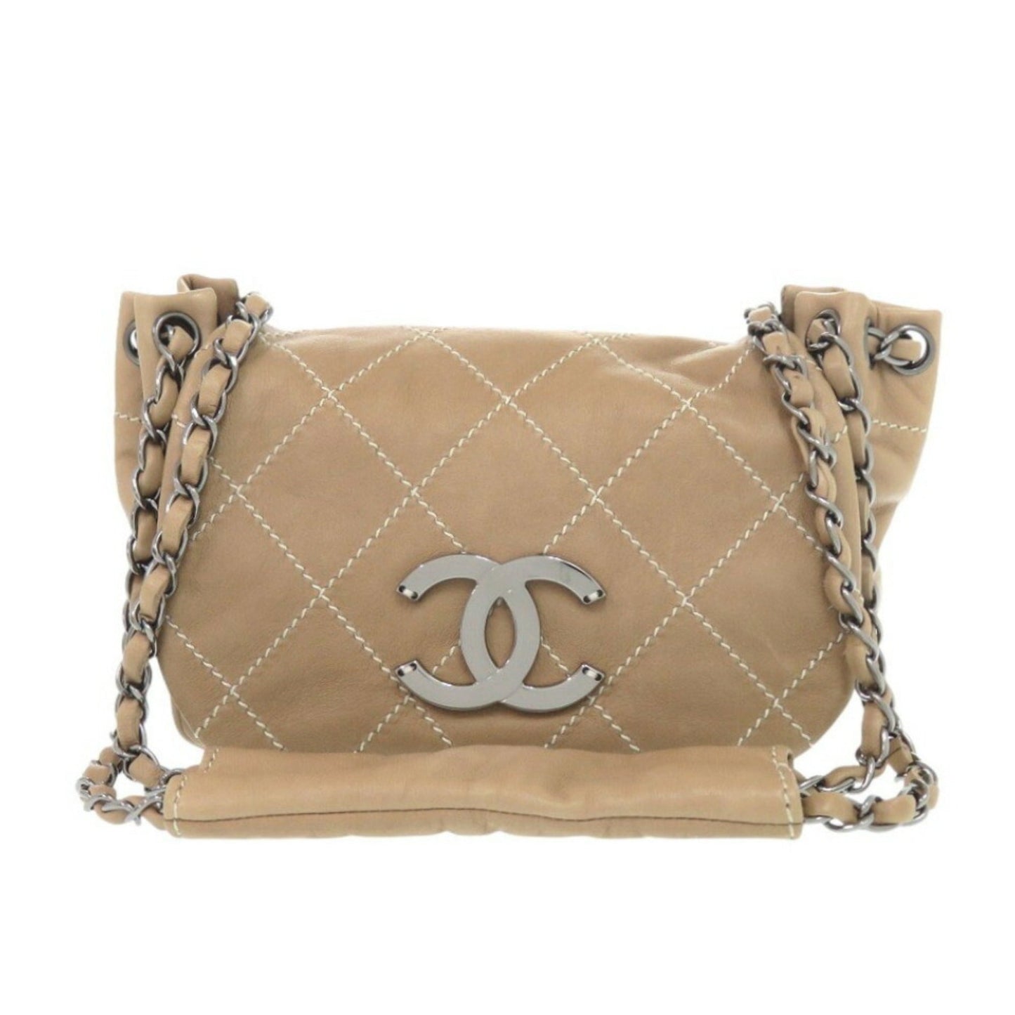 Chanel Beige Leather Shoulder Bag ()