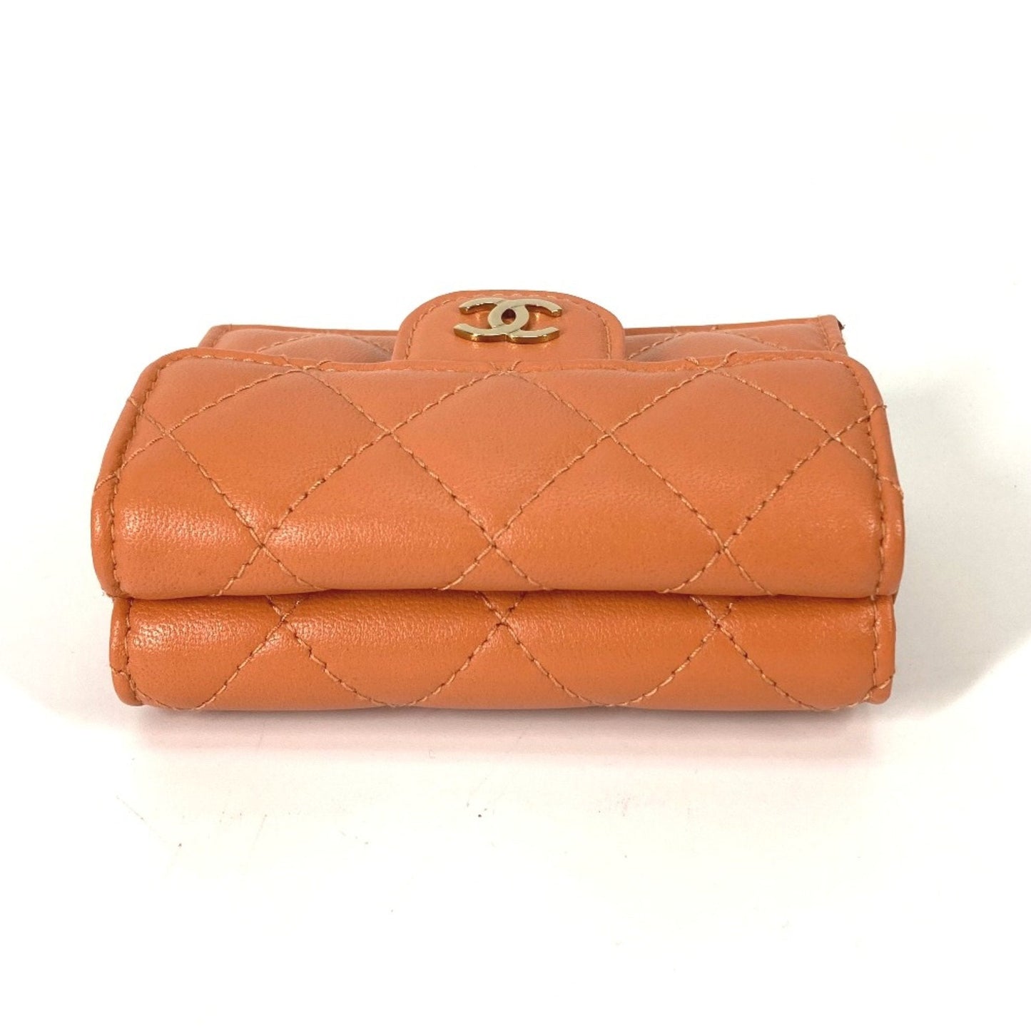 Chanel Orange Leather Wallet (Tri-Fold) ()