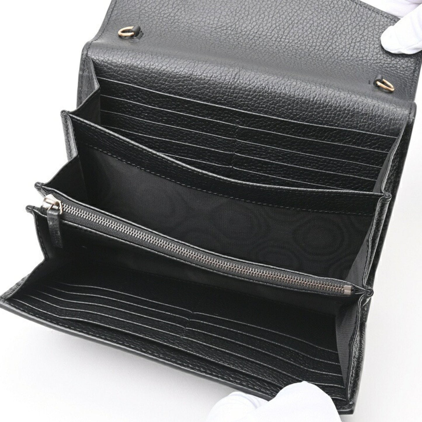 Gucci Black Leather Chain/Shoulder Wallet ()