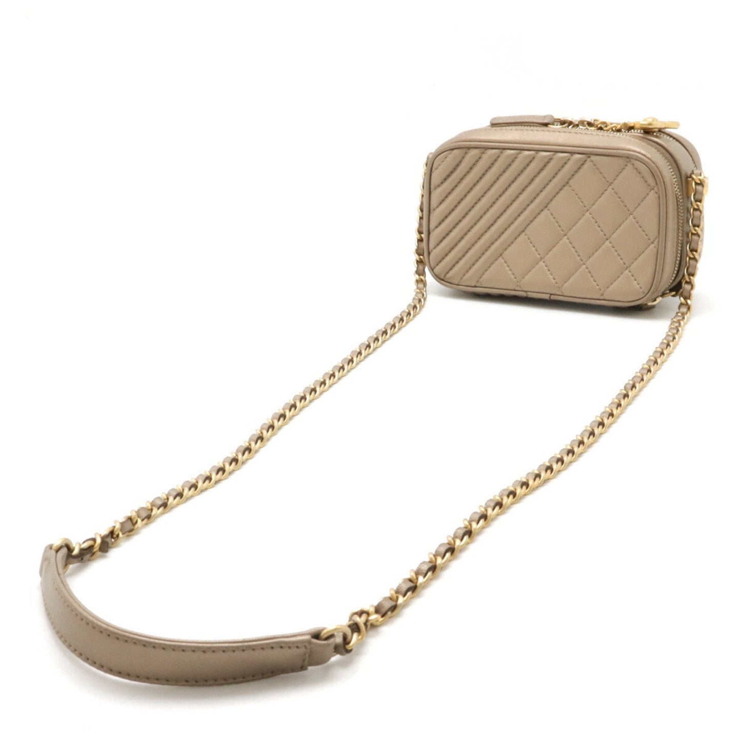 Chanel Bronze Leather Pochette Shoulder Bag ()
