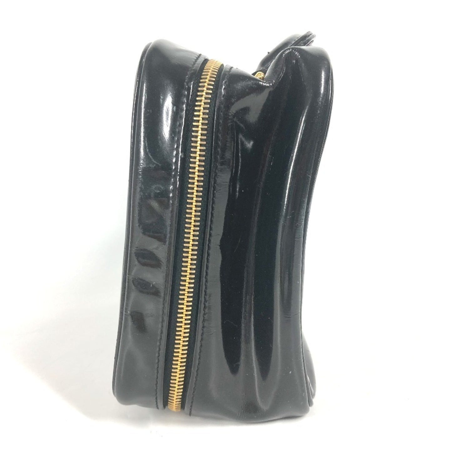 Chanel Black Leather Handbag Vanity Bag ()