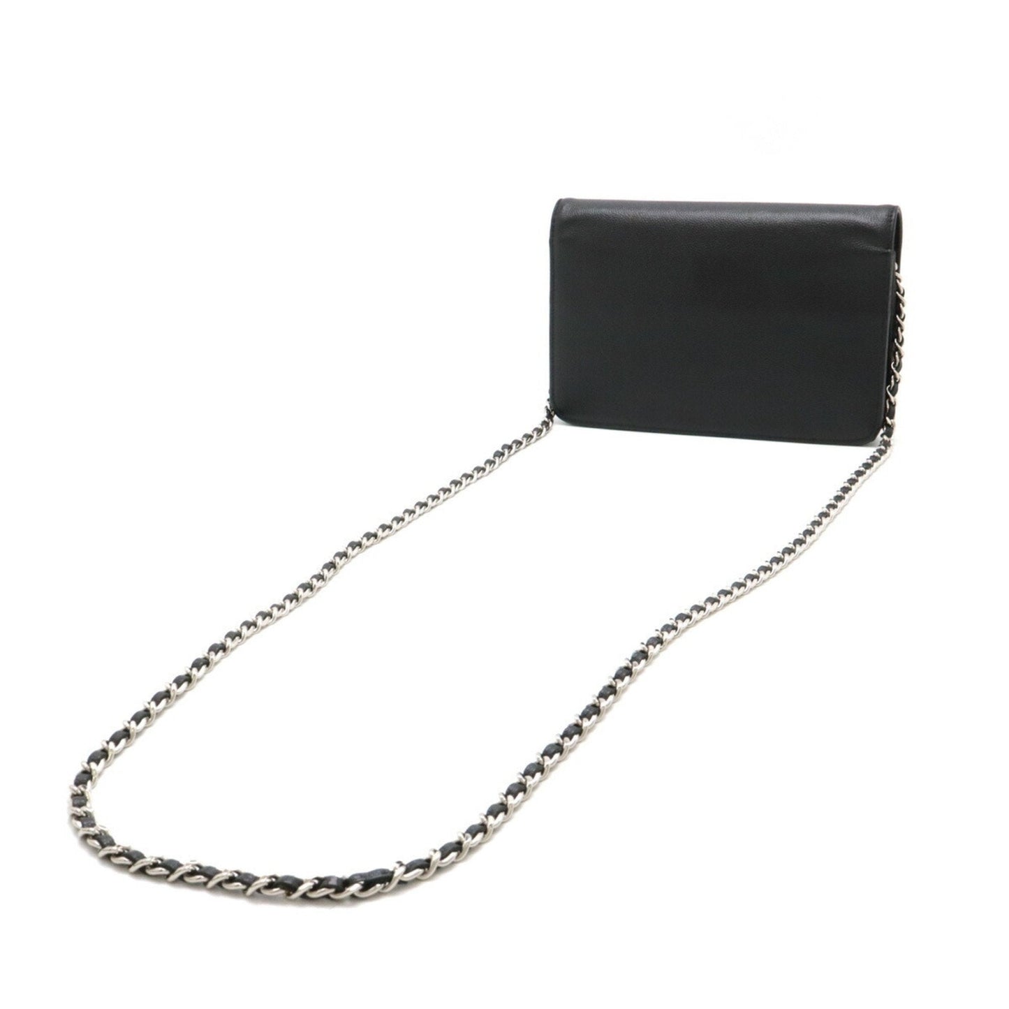 Chanel Caviar Skin Black Caviar Leather Pochette Shoulder Bag ()