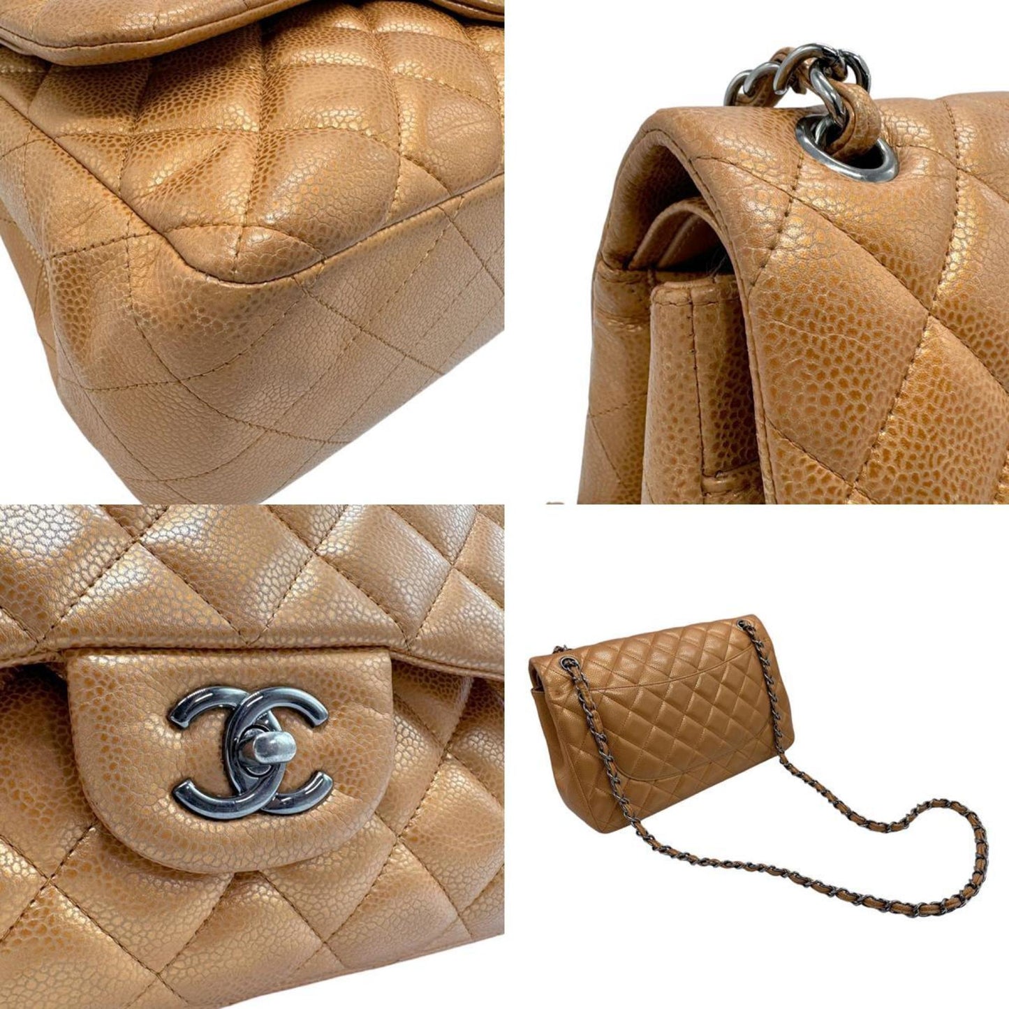 Chanel Bronze Caviar Leather Leather Shoulder Bag ()
