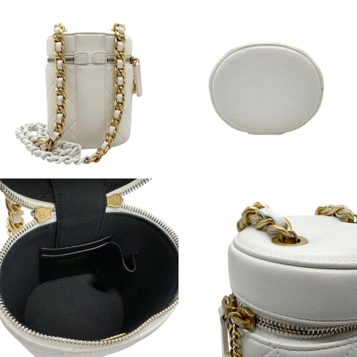 Chanel White Leather Shoulder Bag ()