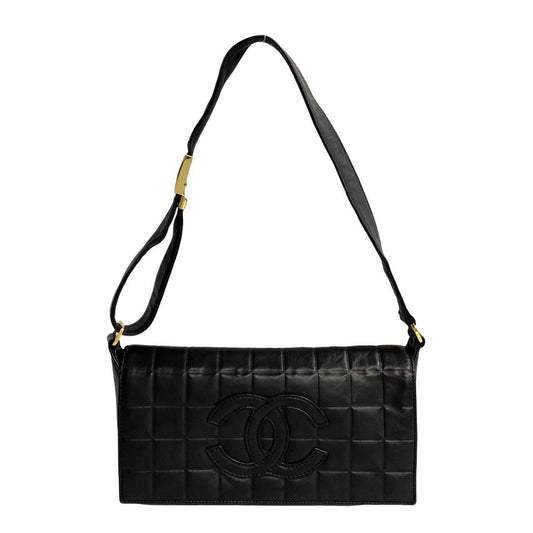 Chanel Black Leather Handbag Shoulder Bag ()