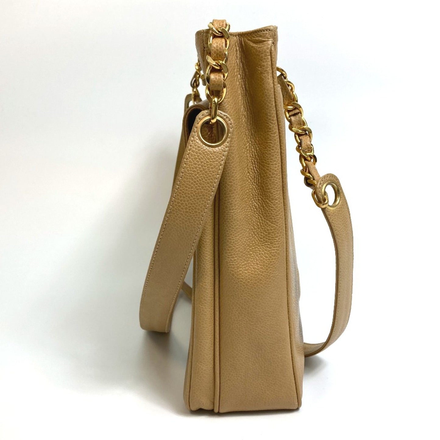 Chanel Beige Leather Shoulder Bag ()
