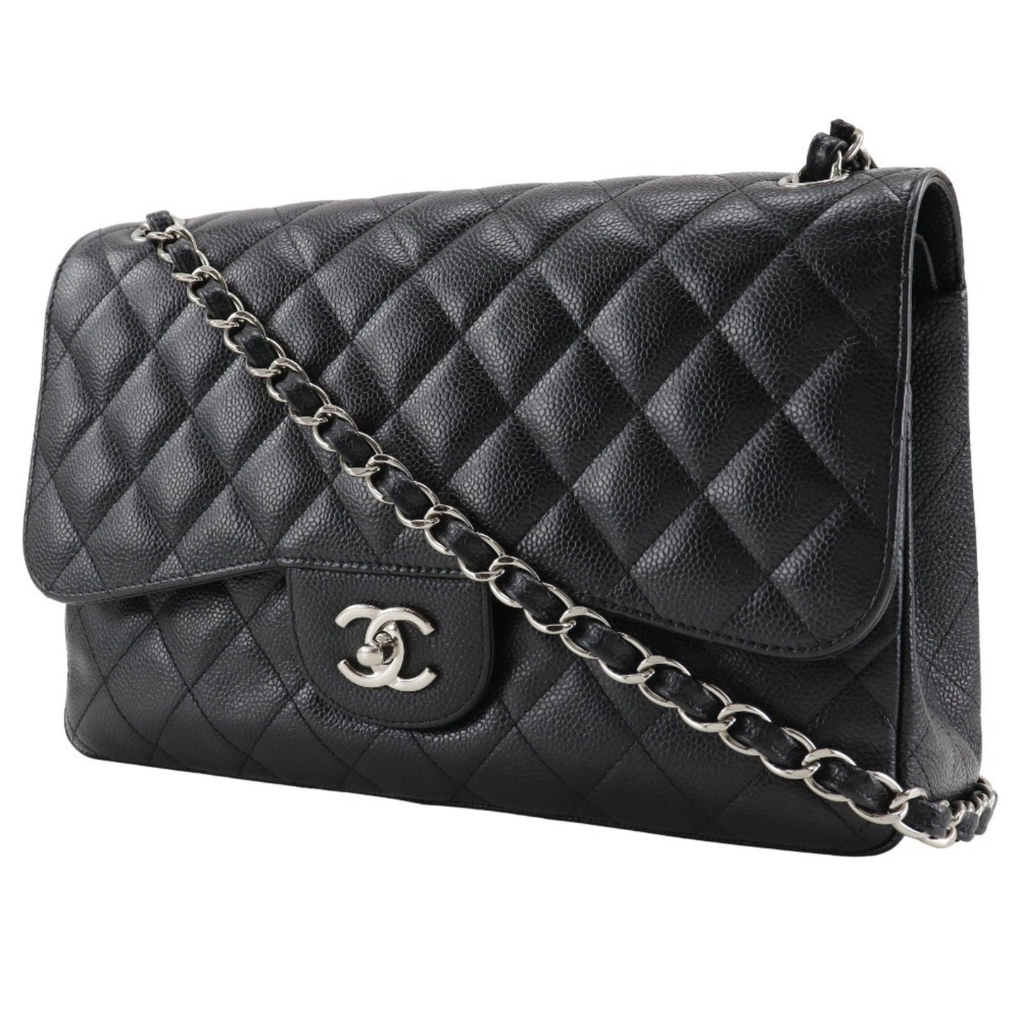 Chanel Black Caviar Leather Shoulder Bag ()