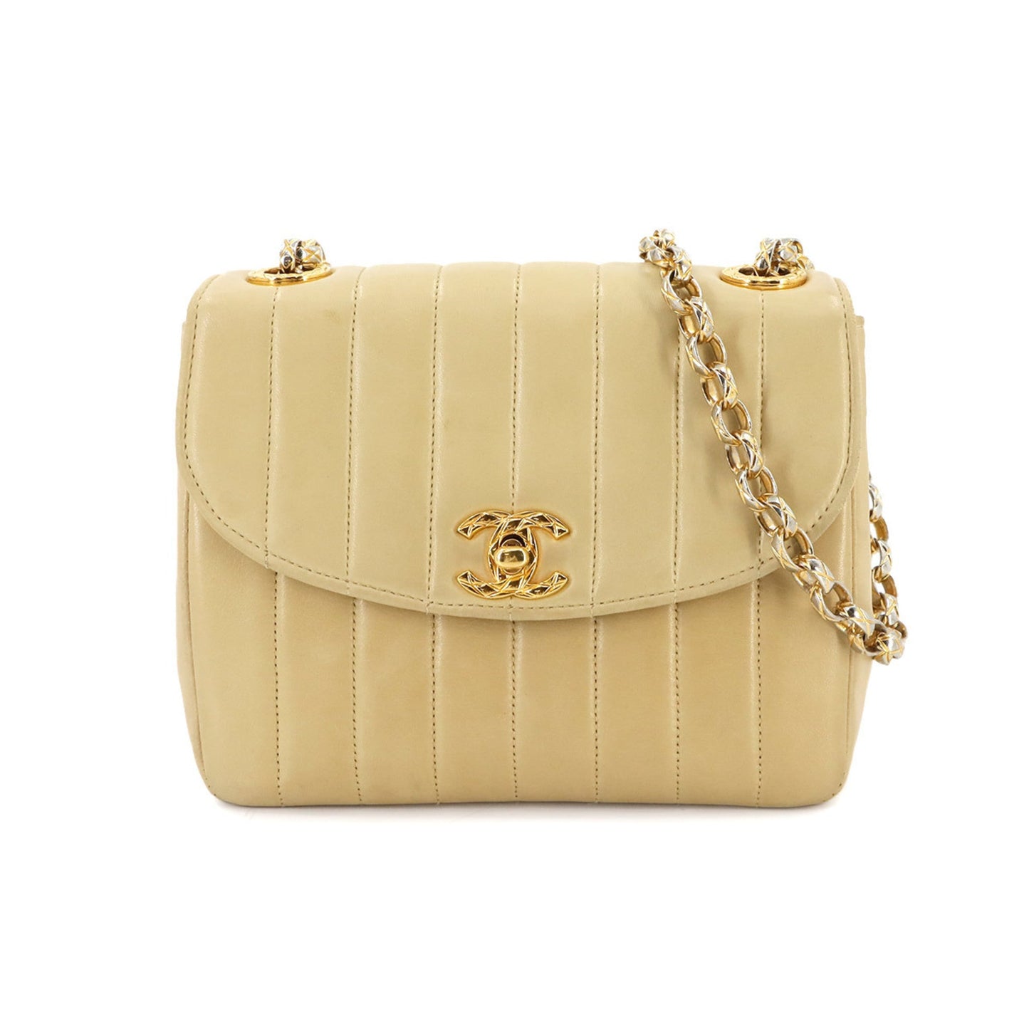 Chanel Beige Leather Shoulder Bag ()