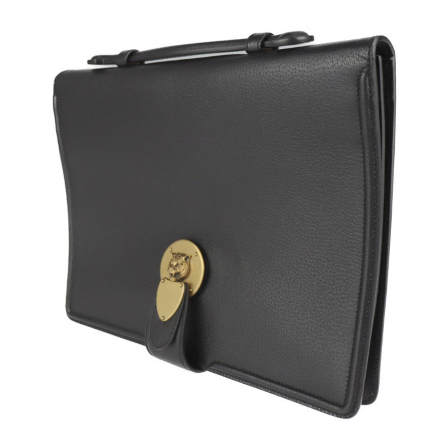 Gucci Black Leather Clutch Bag Handbag Tote Bag ()