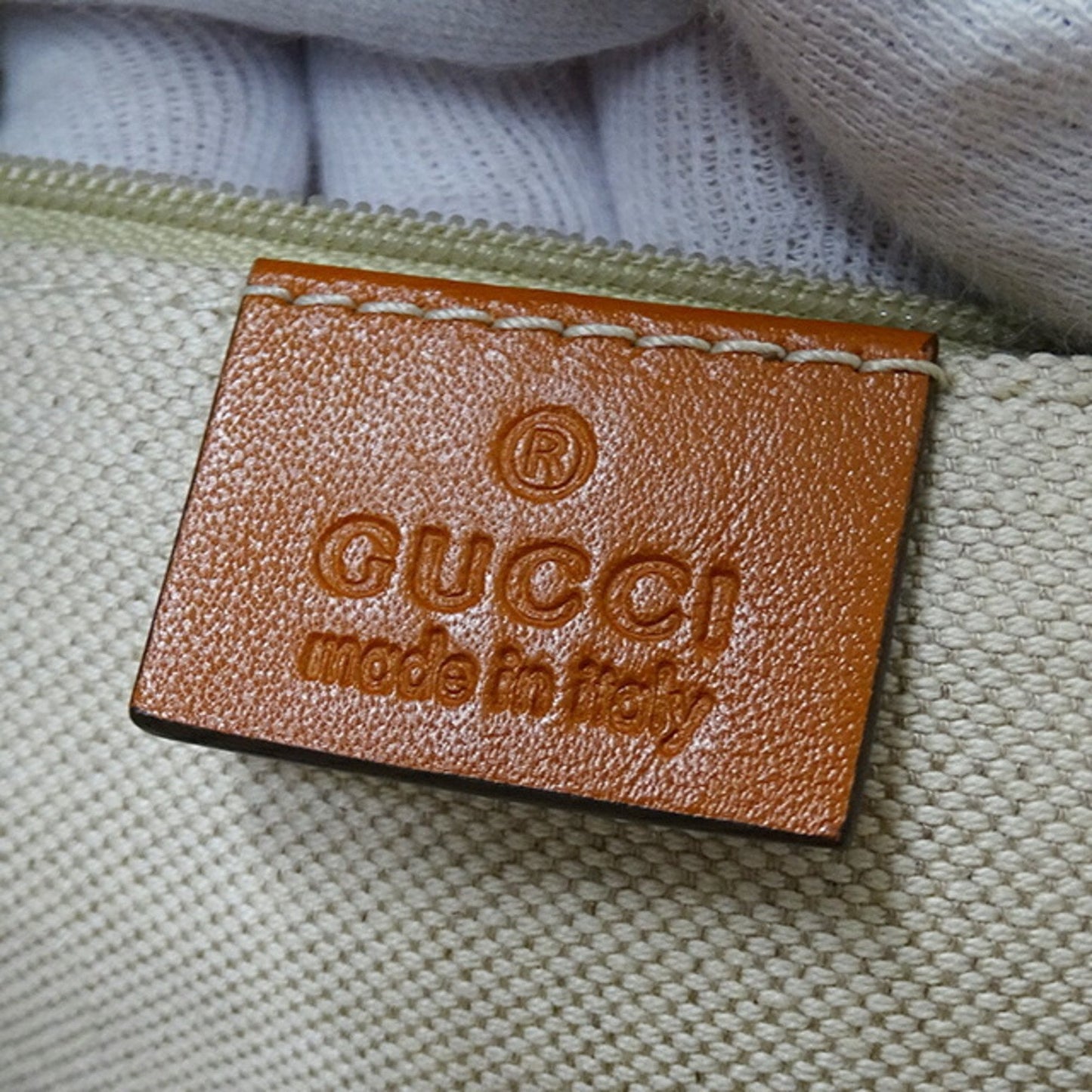 Gucci Beige Brown Orange Gg Canvas Leather Handbag Shoulder Bag ()