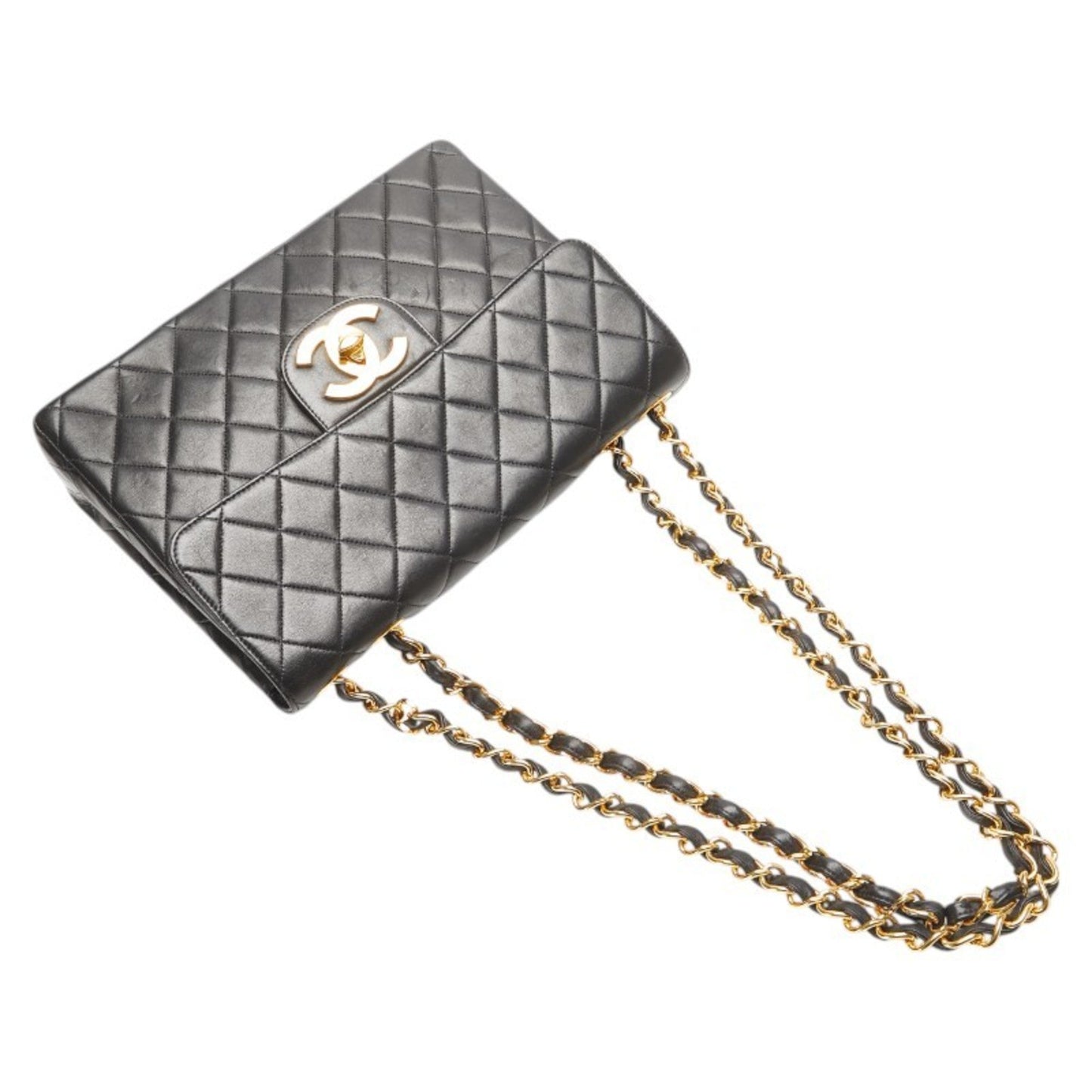 Chanel Black Leather Handbag Shoulder Bag ()