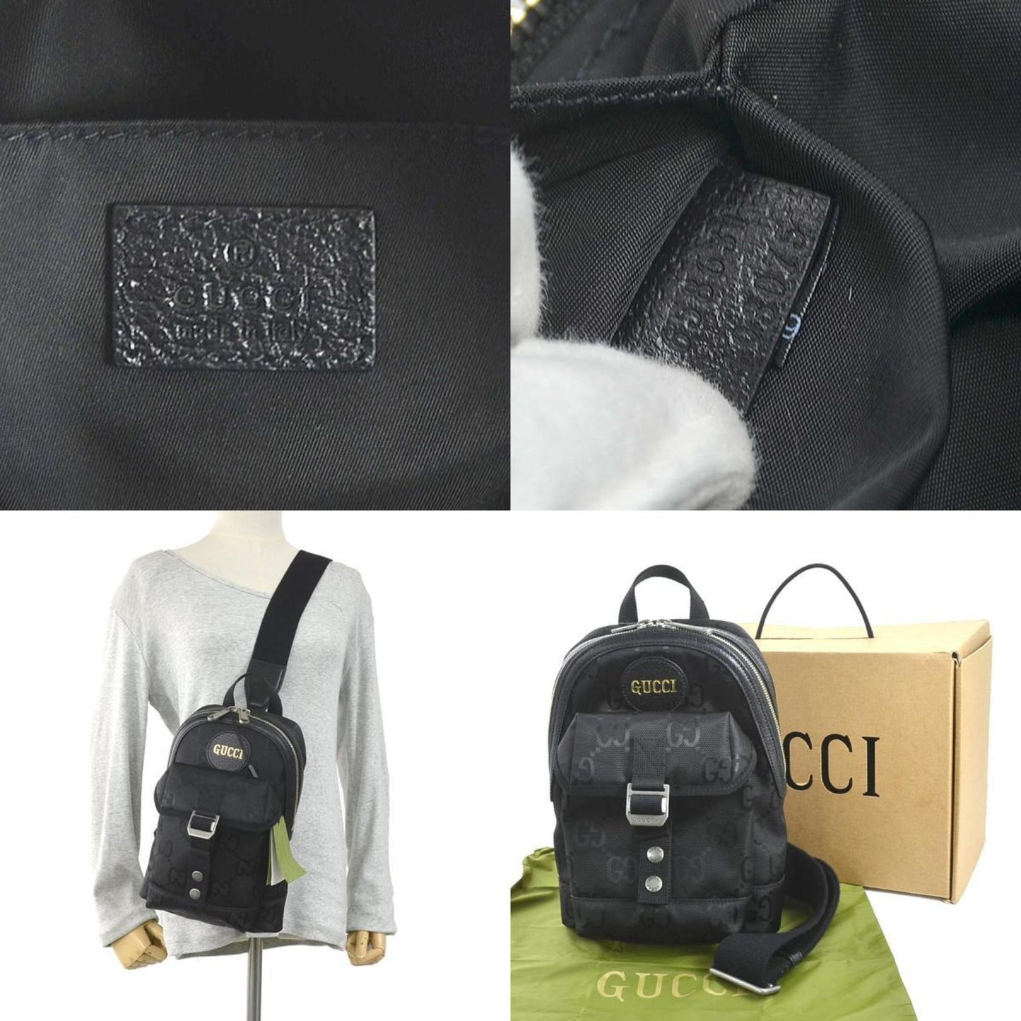 Gucci Black Nylon Canvas Sling Bag ()