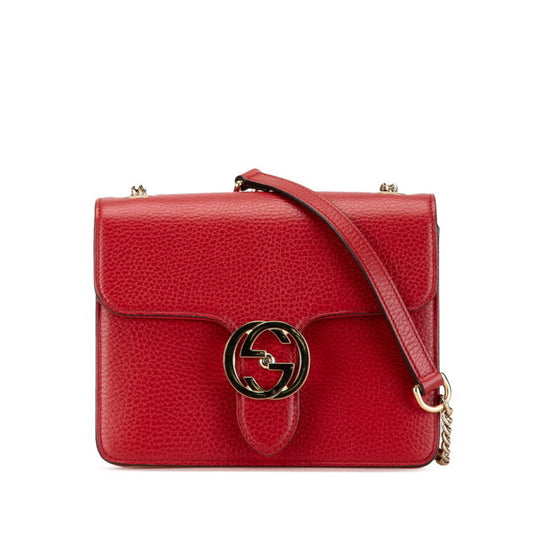 Gucci Red Color Leather Shoulder Bag ()