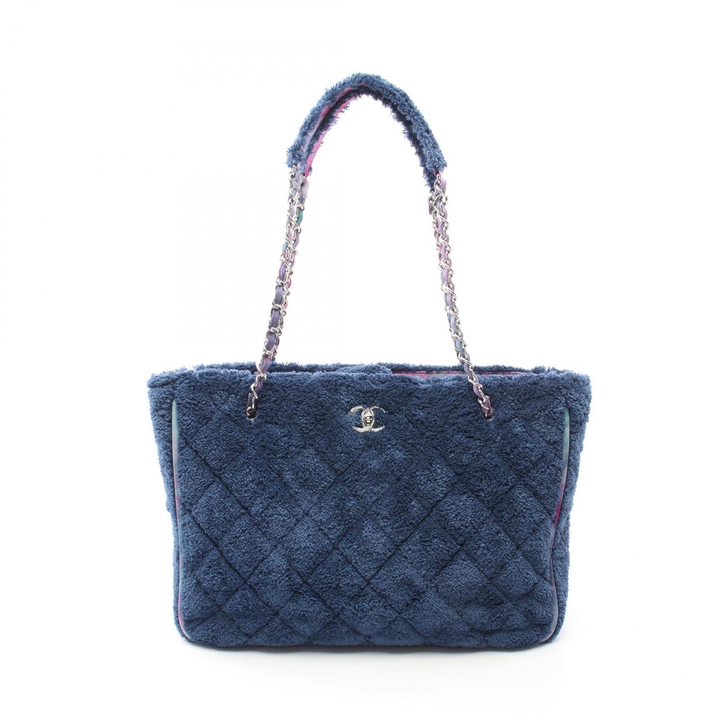 Chanel Blue Multi-Color Purple Fabric Tote Bag ()
