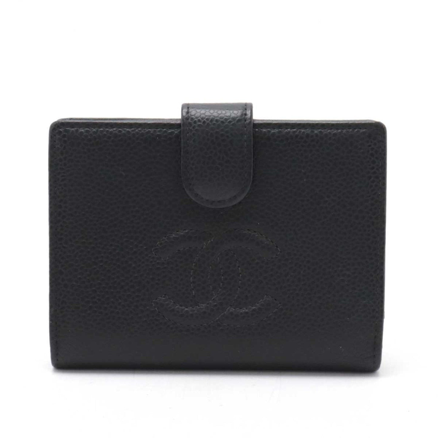 Chanel Black Grained Calfskin Wallet (Bi-Fold) ()