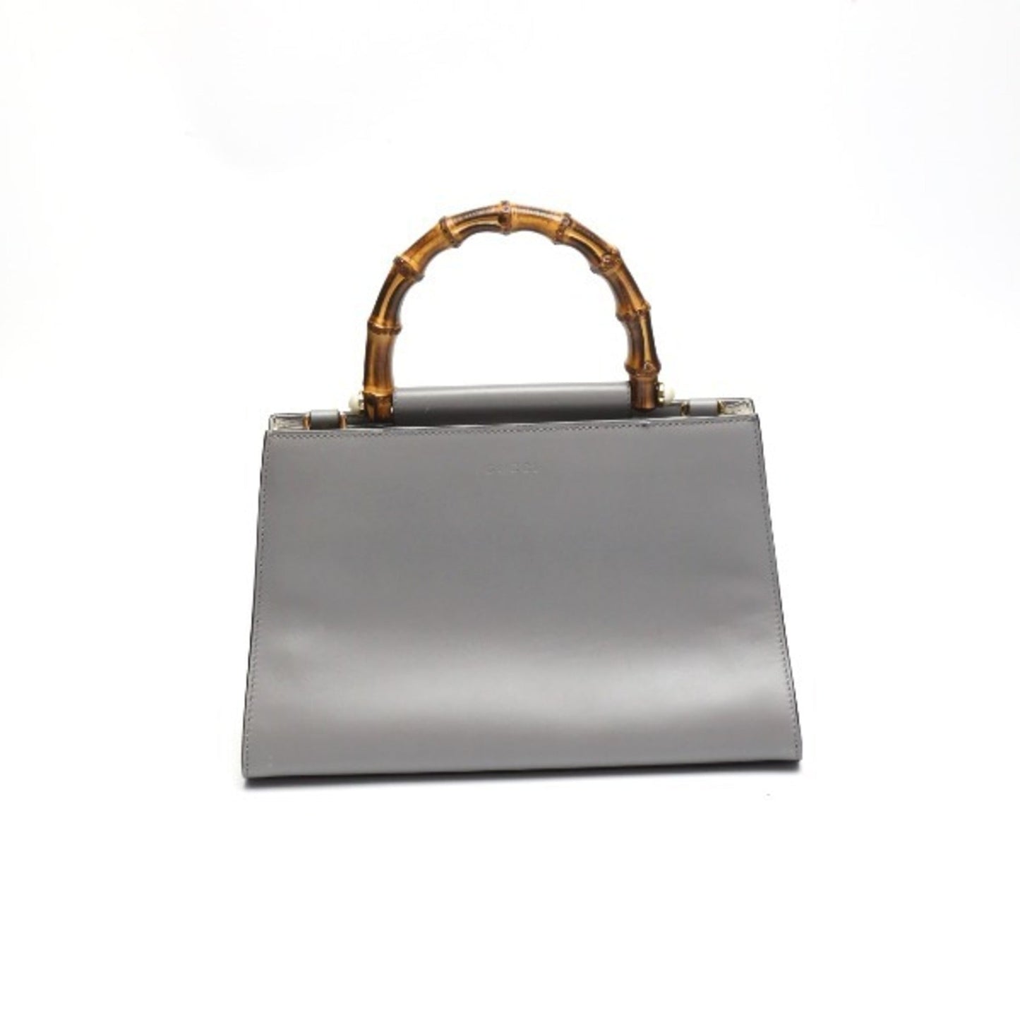 Gucci Gray Bamboo Handbag ()