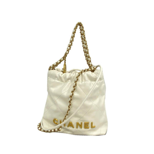 Chanel White Leather Shoulder Bag ()