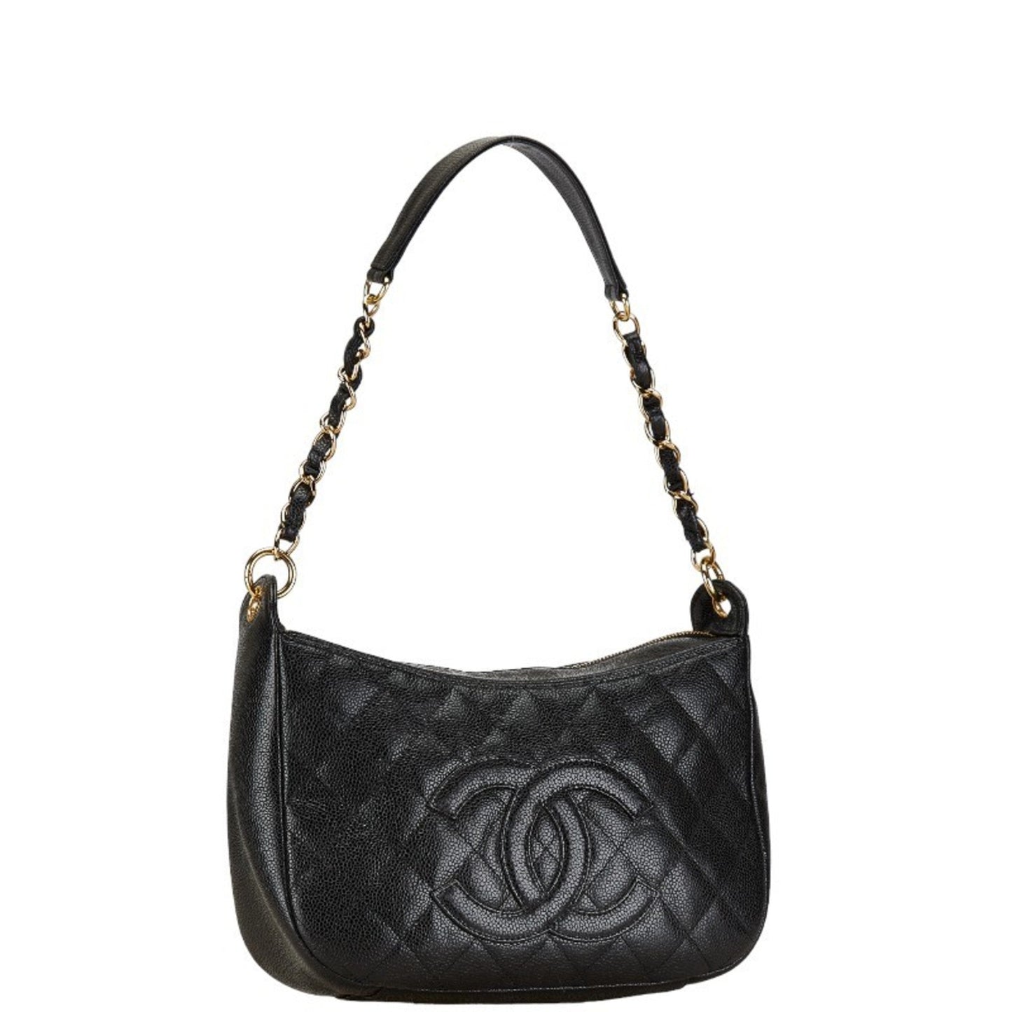 Chanel Black Grained Calfskin Shoulder Bag ()