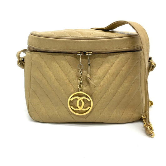 Chanel Beige Leather Shoulder Bag ()