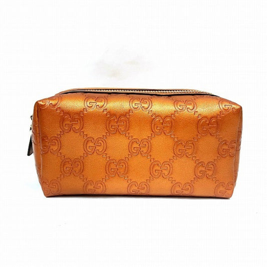 Gucci Orange Leather Pouch ()