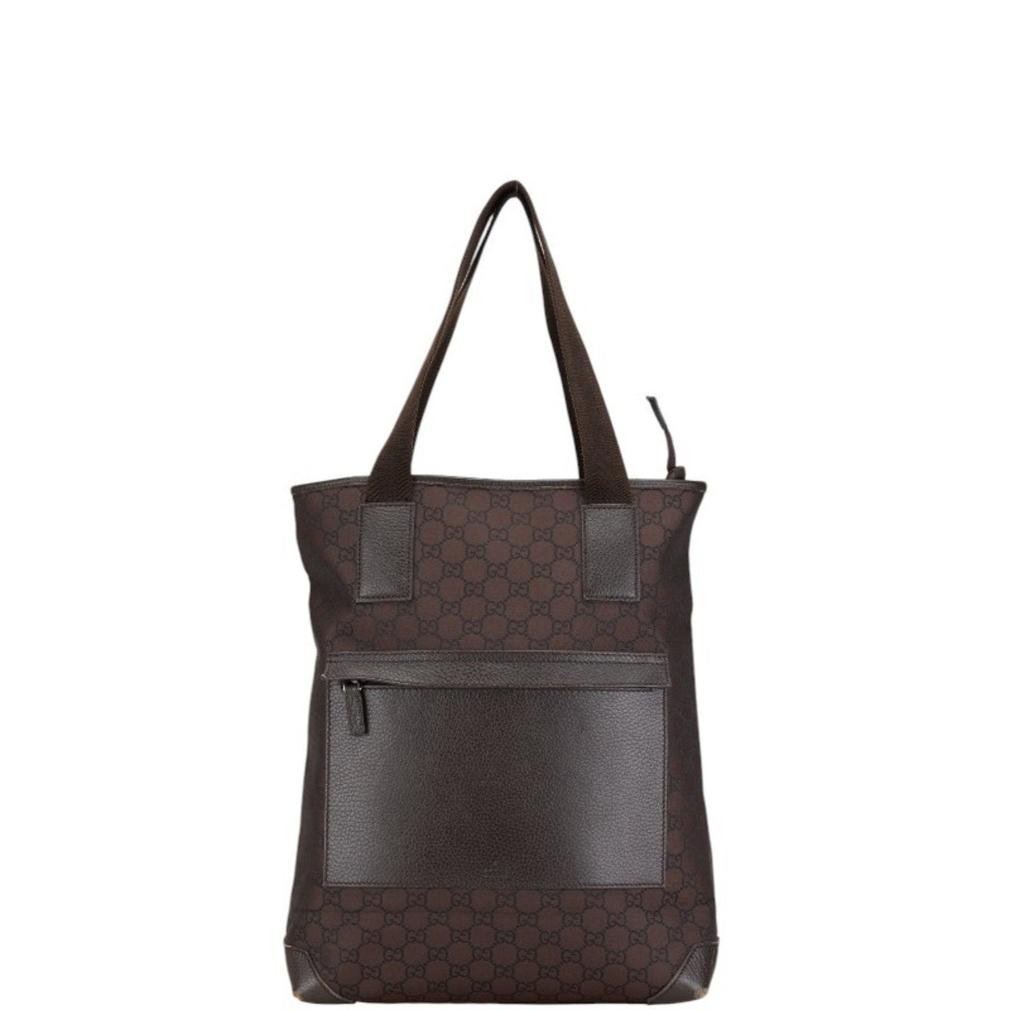 Gucci Brown Canvas Leather Shoulder Bag Tote Bag ()