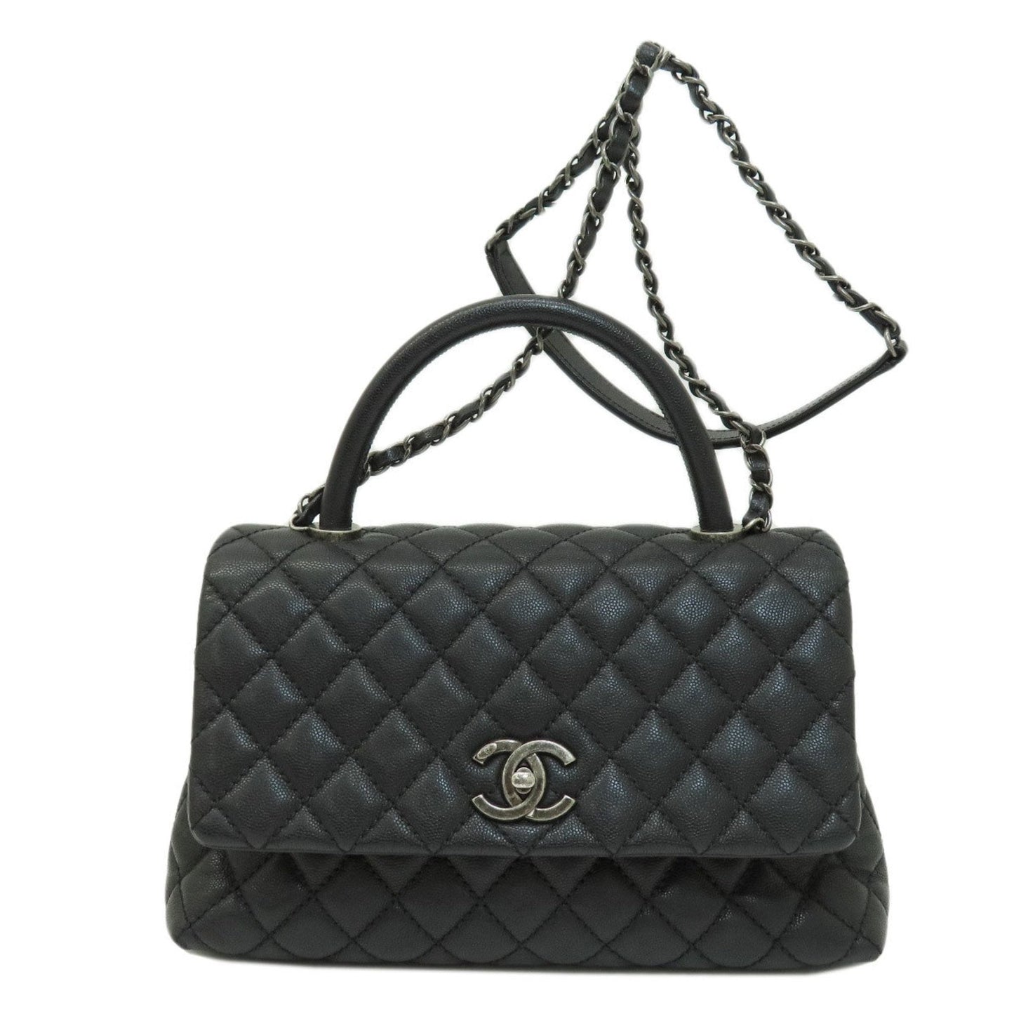 Chanel Black Caviar Leather Handbag ()