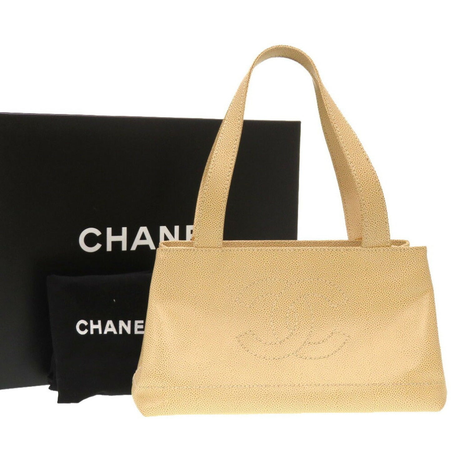 Chanel Caviar Skin Beige Caviar Leather Tote Bag ()