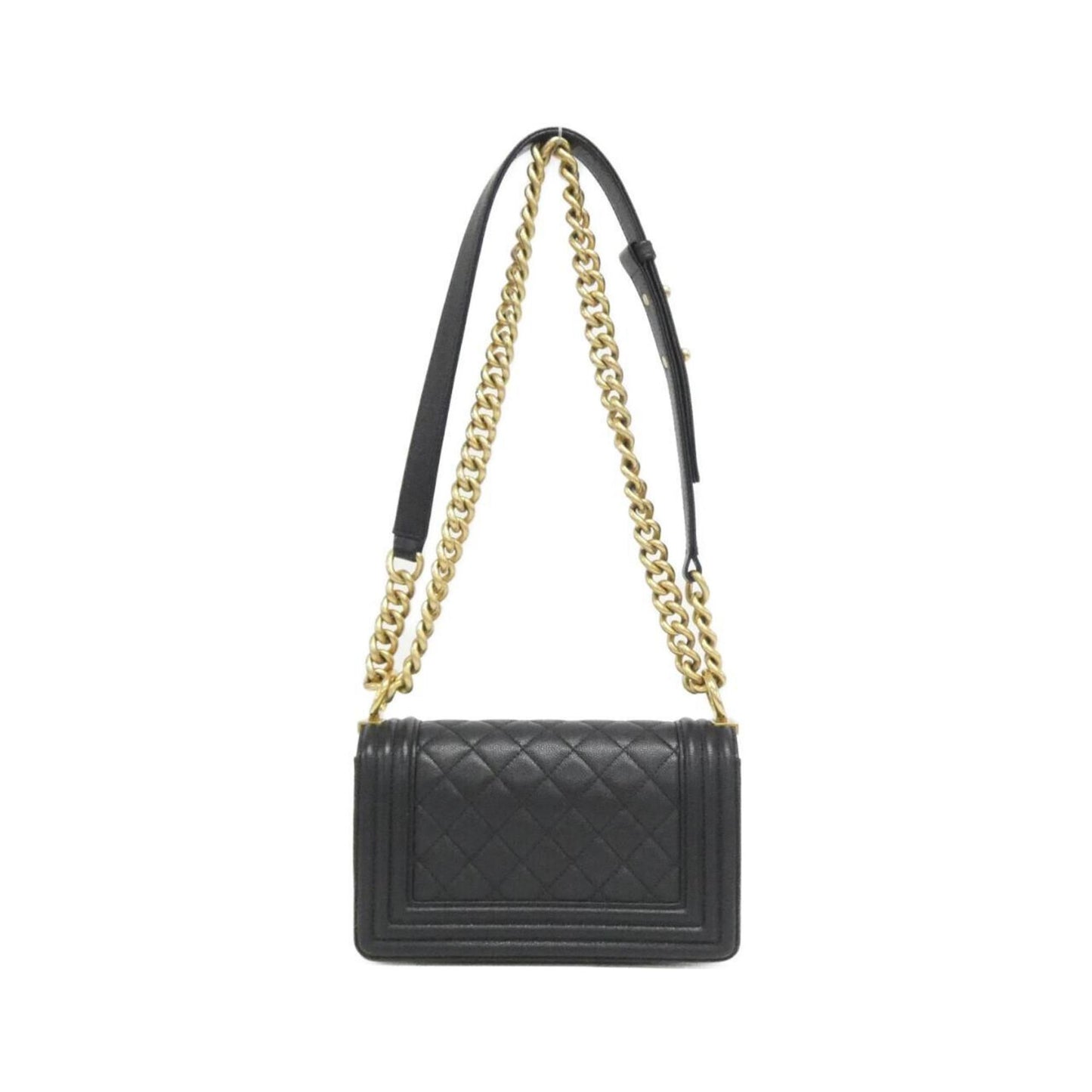 Chanel Boy Chanel Black Grained Calfskin Shoulder Bag ()