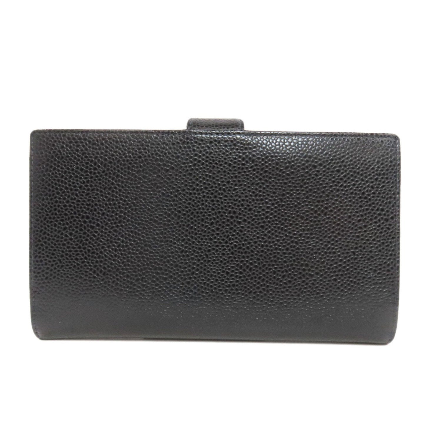 Chanel Black Grained Calfskin Wallet (Bi-Fold) ()